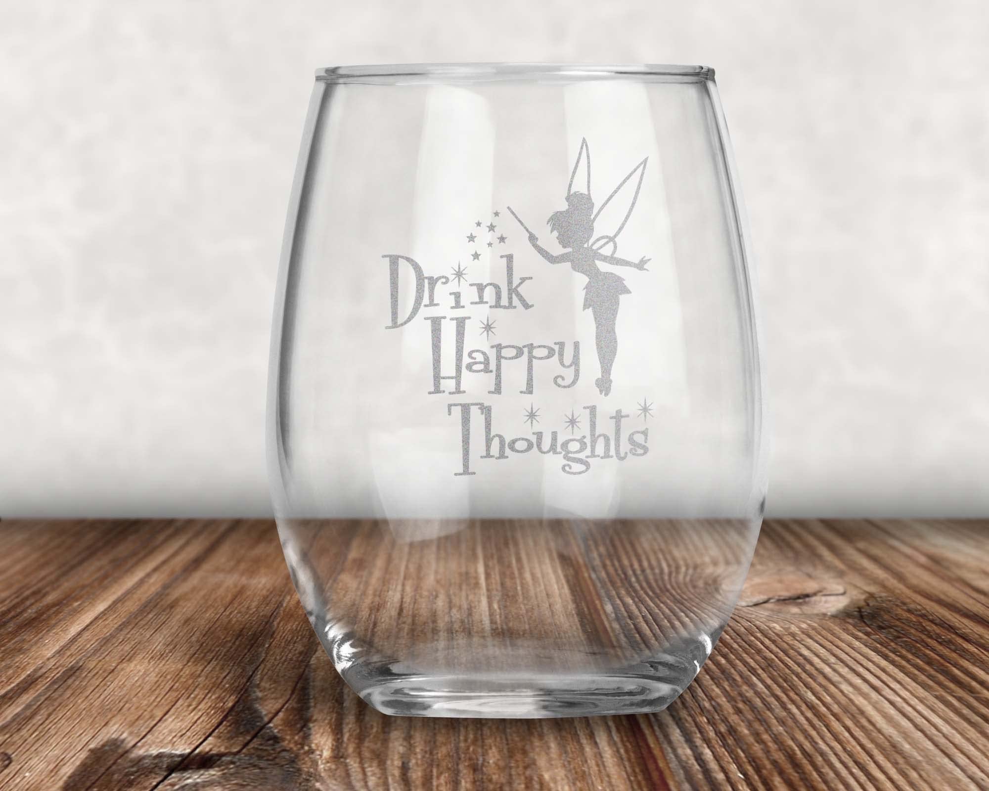 Amazon | Drink Happy Thoughts • ステムレスワイングラス